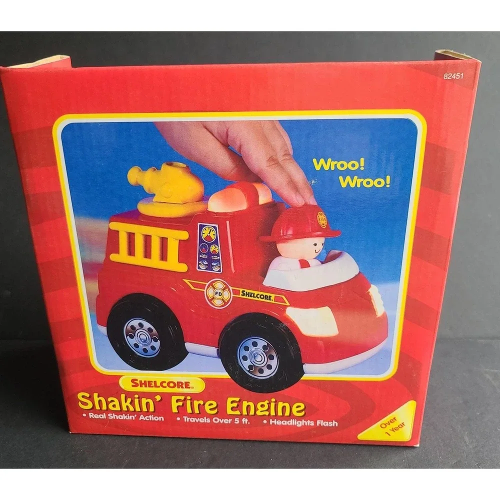 Shakin‎ Fire Engine Vintage 1998 Toy With Lights And Sounds Shelcore NIB